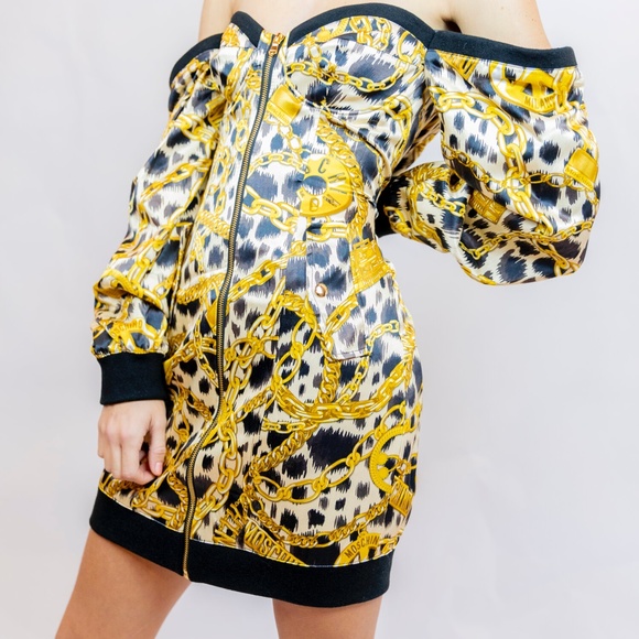 Moschino Pattern Off Shoulder Dress Size 36 - Picture 5 of 5